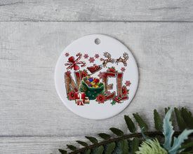 Noel 2022, Merry Christmas, Country Christmas 2022, Happy New Year Ornament, Holidays Ornament, Custom Christmas Ornament, Tree Keepsake