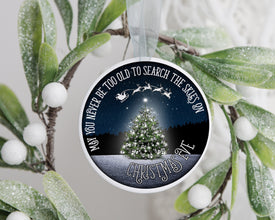 May You Never Be Too Old To Search The Skies On Christmas Eve Ornament, Christmas Gift, Custom Christmas Ornament, Family Tree Keepsake