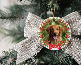 Personalized Pet Ornament With Name,  Custom Dog Christmas Ornament, Photo Ornament, Personalization Ornament, Pet Portrait Name Gift