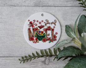 Noel 2022, Merry Christmas, Country Christmas 2022, Happy New Year Ornament, Holidays Ornament, Custom Christmas Ornament, Tree Keepsake