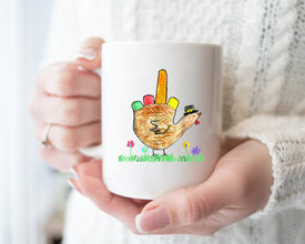 Hand Drawn Turkey Mug, Funny Middle Finger Turkey Mug, Thanksgiving Mug, Hand Drawn Coffee Mug, Teachers Mug, Fall Mug, Customized Mug