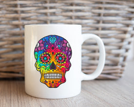 Sugar Skull Coffee Mug, Day Of The Dead Celebration Mug, Día de los Muertos Mug, Colorful Skull Mugs, Gift Mug, Custom Mugs