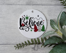 Believe in Disney Xmas Ornament, 2022 Disney World Christmas Ornament, Disney Christmas Ornament, Christmas Gift, Disney Xmas Gift Ornament