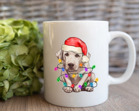 Labrador Retriever Xmas Mug, Personalized Pet Mug With Name, Custom Dog Christmas Gift Mug, Dog with Santa Hat, Labrador Retriever Gift Mug