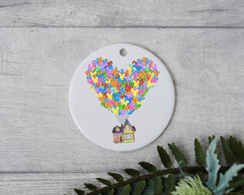 UP! Christmas Ornament - Float Away House With Mouse Ear Balloons 2023 Christmas Gift - Charming Customizable Ornament Gift For Loved Ones!