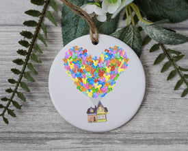 UP! Christmas Ornament - Float Away House With Mouse Ear Balloons 2023 Christmas Gift - Charming Customizable Ornament Gift For Loved Ones!