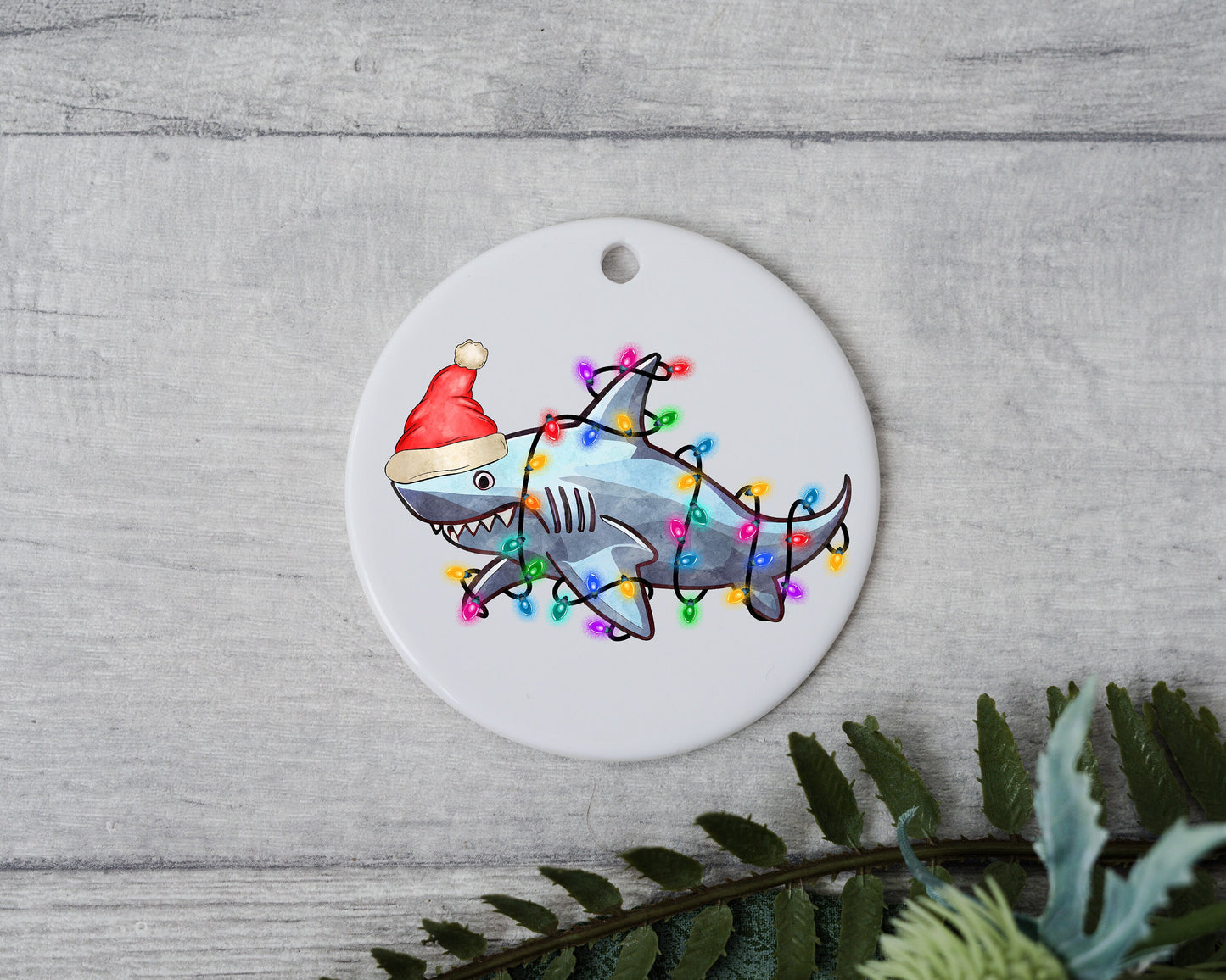 Baby Shark with Santa Hat/Light, Baby Shark Christmas Ornament, Christmas Gift Ornament, Santa Helper with Santa Hat, Christmas Light