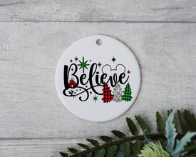 Believe in Disney Xmas Ornament, 2022 Disney World Christmas Ornament, Disney Christmas Ornament, Christmas Gift, Disney Xmas Gift Ornament