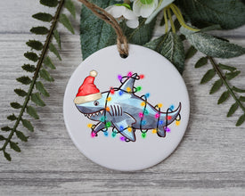 Baby Shark with Santa Hat/Light, Baby Shark Christmas Ornament, Christmas Gift Ornament, Santa Helper with Santa Hat, Christmas Light