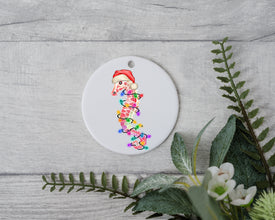 Baby Sea Horse with Santa Hat/Light, Baby Sea Horse Christmas Light, Christmas Gift Ornament, Santa Helper with Santa Hat, Christmas Light