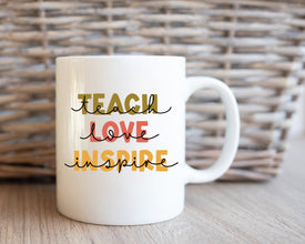 Teach Love Inspire Mug, Greatest Teacher Mug, Schoolteacher Coffee Mug, Teacher Gift Mug, Teacher Appreciation Month, Back To School Mug