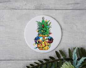 Pineapple Merry Christmas Ornament, Pineapple Xmas, Happy New Year Ornament, Holidays Ornament, Custom Christmas Ornament, Gift for Friends