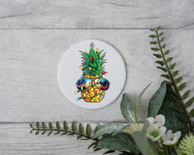 Pineapple Merry Christmas Ornament, Pineapple Xmas, Happy New Year Ornament, Holidays Ornament, Custom Christmas Ornament, Gift for Friends