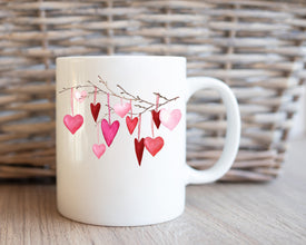 Bleeding Love Coffee Mug, Watercolor Heart Coffee Mug, My Valentines Day Gift, Valentine Gift For Him/Her Mug, Customized Valentines Mug