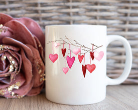 Bleeding Love Coffee Mug, Watercolor Heart Coffee Mug, My Valentines Day Gift, Valentine Gift For Him/Her Mug, Customized Valentines Mug