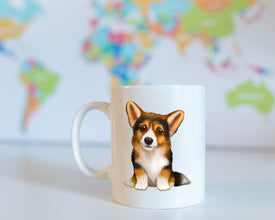 Black and Tan Corgi Coffee Mug, Personalized Coffee Mug, Corgi Pet Owner Gift Mug, Custom Pet Owner Gift Coffee Mug, Dog Lover Coffee Mug