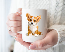 Tan Corgi Coffee Mug, Personalized Coffee Mug, Corgi Pet Owner Gift Mug, Custom Pet Owner Gift Coffee Mug, Dog Lover Coffee Mug