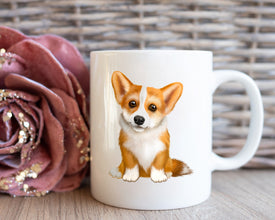 Tan Corgi Coffee Mug, Personalized Coffee Mug, Corgi Pet Owner Gift Mug, Custom Pet Owner Gift Coffee Mug, Dog Lover Coffee Mug