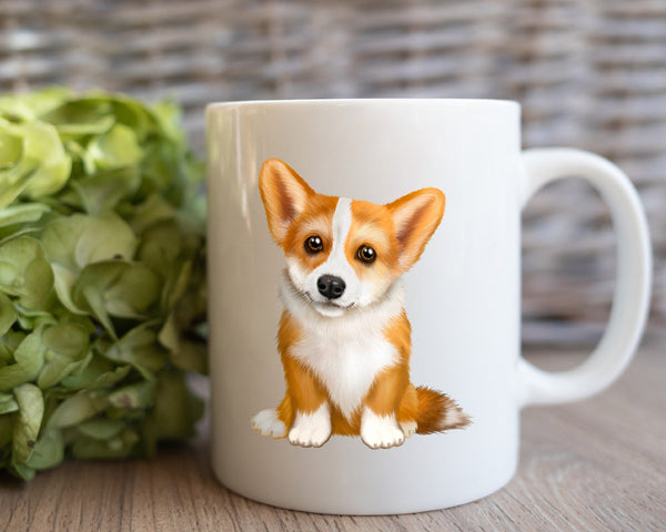 Tan Corgi Coffee Mug, Personalized Coffee Mug, Corgi Pet Owner Gift Mug, Custom Pet Owner Gift Coffee Mug, Dog Lover Coffee Mug