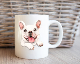 White Frenchie Coffee Mug, Personalized Coffee Mug, Pet Owner Gift Mug, Frenchie Owner Gift, Dog Lover Coffee Mug, Custom Pet Mug