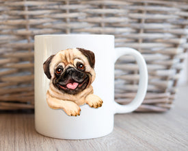 Pug Coffee Mug, Personalized Coffee Mug, Pet Owner Gift Mug, Pug Owner Gift, Dog Lover Coffee Mug, Custom Pet Coffee Mug, Men in Black Pug