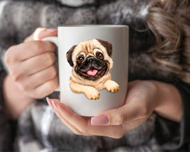 Pug Coffee Mug, Personalized Coffee Mug, Pet Owner Gift Mug, Pug Owner Gift, Dog Lover Coffee Mug, Custom Pet Coffee Mug, Men in Black Pug