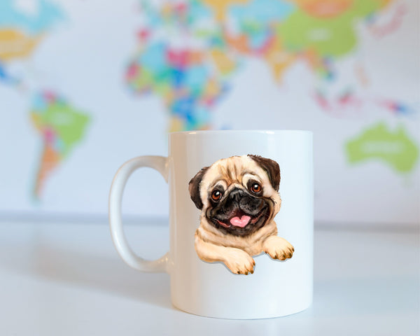 Pug Coffee Mug, Personalized Coffee Mug, Pet Owner Gift Mug, Pug Owner Gift, Dog Lover Coffee Mug, Custom Pet Coffee Mug, Men in Black Pug