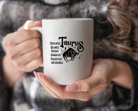 Taurus Zodiac Coffee Mug, Personalized Zodiac Mug, Zodiac Personality Traits Mug, Custom Coffee Mug, Customized Mug, Taurus Birthday Mug