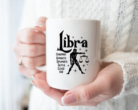 Libra Zodiac Coffee Mug, Personalized Zodiac Mug, Zodiac Personality Traits Mug, Custom Coffee Mug, Customized Mug, Libra Birthday Gift