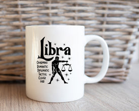 Libra Zodiac Coffee Mug, Personalized Zodiac Mug, Zodiac Personality Traits Mug, Custom Coffee Mug, Customized Mug, Libra Birthday Gift