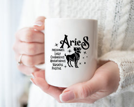 Aries Zodiac Coffee Mug, Personalized Zodiac Mug, Zodiac Personality Traits Mug, Custom Coffee Mug, Customized Mug, Aries Birthday Gift