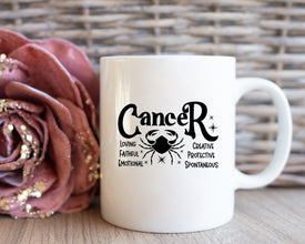 Cancer Zodiac Coffee Mug, Personalized Zodiac Mug, Zodiac Personality Traits Mug, Custom Coffee Mug, Customized Mug, Cancer Birthday Gift