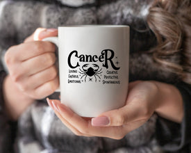 Cancer Zodiac Coffee Mug, Personalized Zodiac Mug, Zodiac Personality Traits Mug, Custom Coffee Mug, Customized Mug, Cancer Birthday Gift