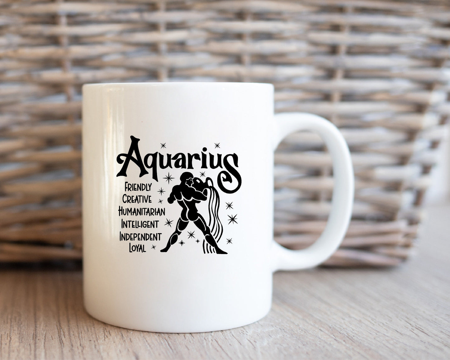 Aquarius Zodiac Coffee Mug, Personalized Zodiac Mug, Zodiac Personality Trait Mug, Custom Coffee Mug, Customized Mug, Aquarius Birthday Gift