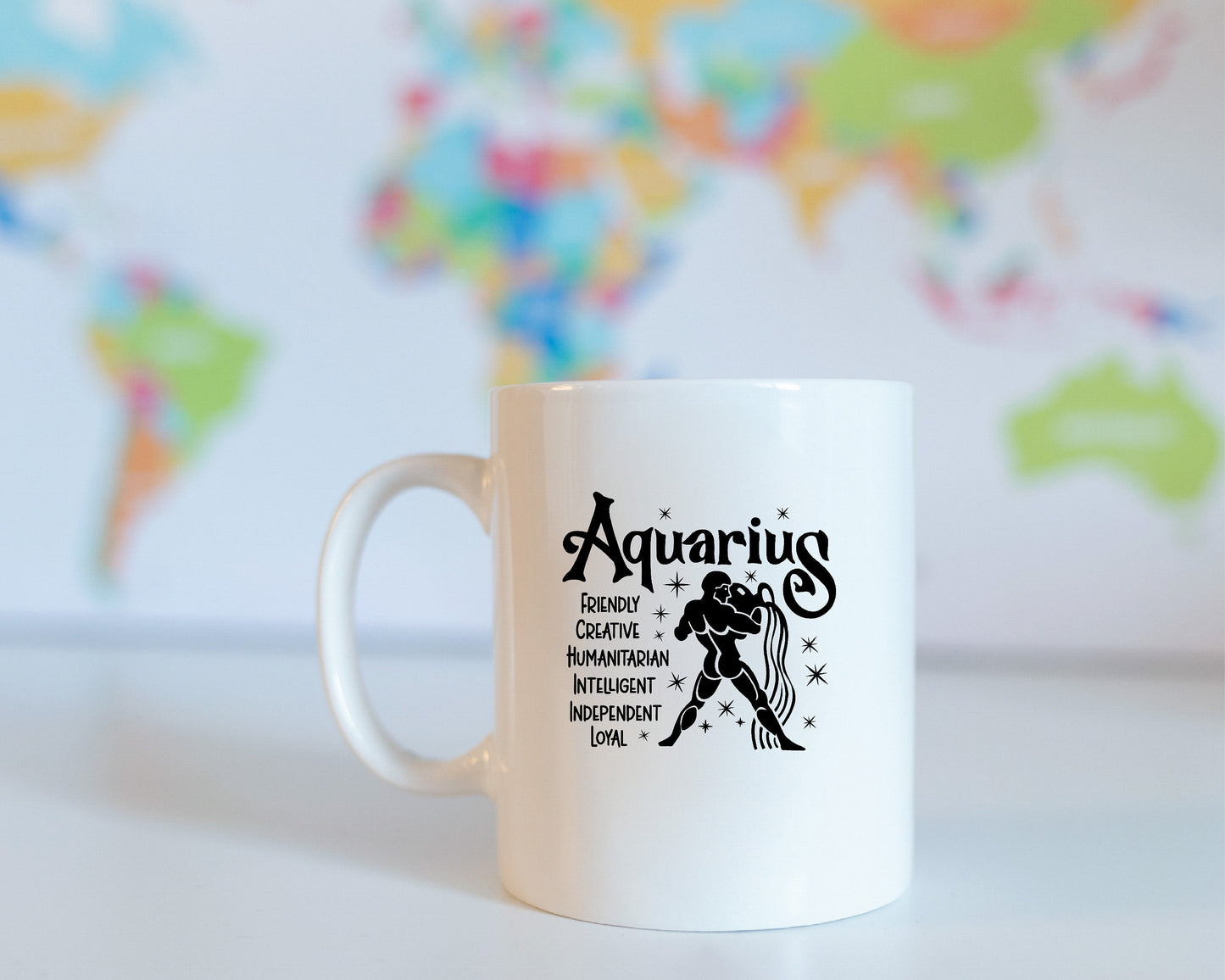 Aquarius Zodiac Coffee Mug, Personalized Zodiac Mug, Zodiac Personality Trait Mug, Custom Coffee Mug, Customized Mug, Aquarius Birthday Gift