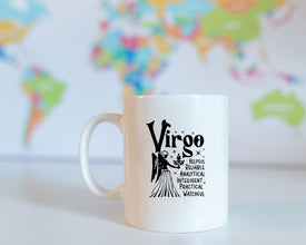 Virgo Zodiac Coffee Mug, Personalized Zodiac Mug, Zodiac Personality Trait Mug, Custom Coffee Mug, Customized Mug, Virgo Birthday Gift