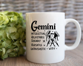 Gemini Zodiac Coffee Mug, Personalized Zodiac Mug, Zodiac Personality Trait Mug, Custom Coffee Mug, Customized Mug, Gemini Birthday Gift