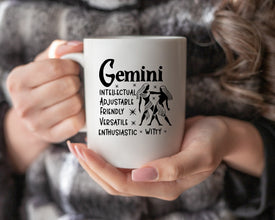 Gemini Zodiac Coffee Mug, Personalized Zodiac Mug, Zodiac Personality Trait Mug, Custom Coffee Mug, Customized Mug, Gemini Birthday Gift