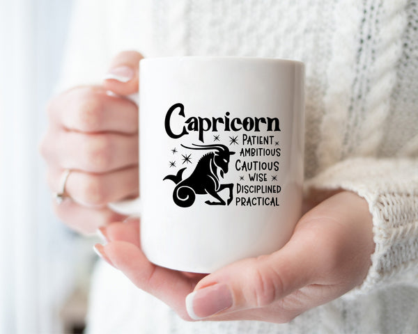 Capricorn Zodiac Mug, Personalized Zodiac Mug, Zodiac Personality Trait Mug, Custom Coffee Mug, Customized Mug, Capricorn Birthday Gift