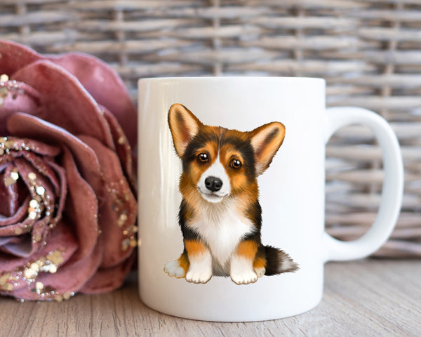 Black and Tan Corgi Coffee Mug, Personalized Coffee Mug, Corgi Pet Owner Gift Mug, Custom Pet Owner Gift Coffee Mug, Dog Lover Coffee Mug