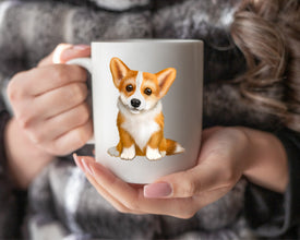 Tan Corgi Coffee Mug, Personalized Coffee Mug, Corgi Pet Owner Gift Mug, Custom Pet Owner Gift Coffee Mug, Dog Lover Coffee Mug