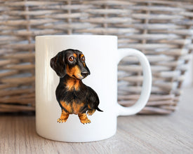 Black and Tan Dachshund Coffee Mug, Personalized Coffee Mug, Dachshund Pet Owner Gift Mug, Custom Pet Coffee Mug, Dog Lover Coffee Mug