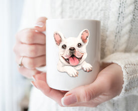 White Frenchie Coffee Mug, Personalized Coffee Mug, Pet Owner Gift Mug, Frenchie Owner Gift, Dog Lover Coffee Mug, Custom Pet Mug