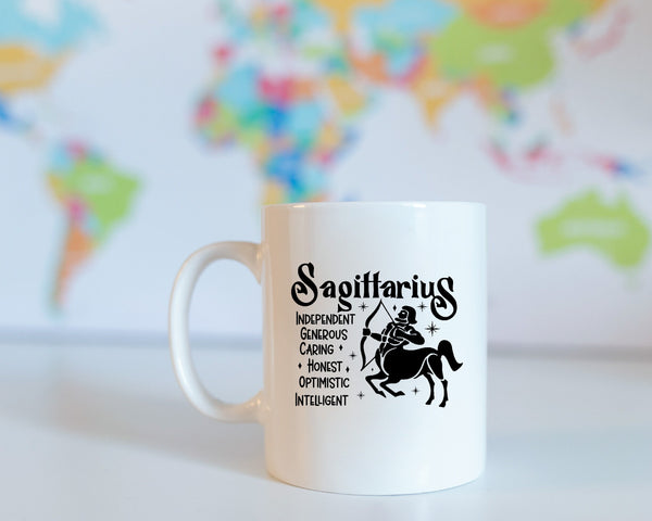 Sagittarius Zodiac Coffee Mug, Personalized Zodiac Mug, Zodiac Personality Traits Mug, Custom Coffee Mug, Customized Mug, Mug With Zodiac