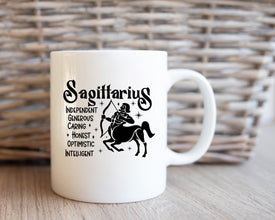 Sagittarius Zodiac Coffee Mug, Personalized Zodiac Mug, Zodiac Personality Traits Mug, Custom Coffee Mug, Customized Mug, Mug With Zodiac