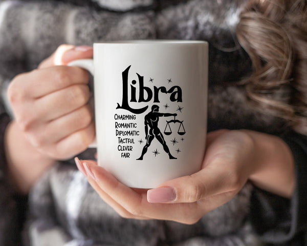 Libra Zodiac Coffee Mug, Personalized Zodiac Mug, Zodiac Personality Traits Mug, Custom Coffee Mug, Customized Mug, Libra Birthday Gift