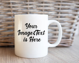 Enjoy Your Morning Brew with a Personalized Touch: Custom Text and Image Coffee Mug - Design Your Own Unique Mug for Every Sip