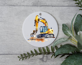 Little Builders' Delight: Constructing Bulldozer Kids Ornament - Add a Touch of Fun to Christmas with this Charming Keepsake