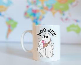 Boo-Jee Halloween Mug: Sip in Spooky Style with This Boo-tifully Designed Mug - Perfect for Halloween Vibes