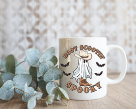 Boot Scootin Halloween Mug: Sip in Spooky Style with This Boo-tifully Designed Mug - Perfect for Halloween Vibes